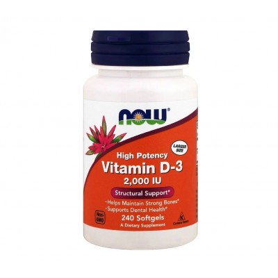NOW Vitamin D3 2,000 IU (240 caps)