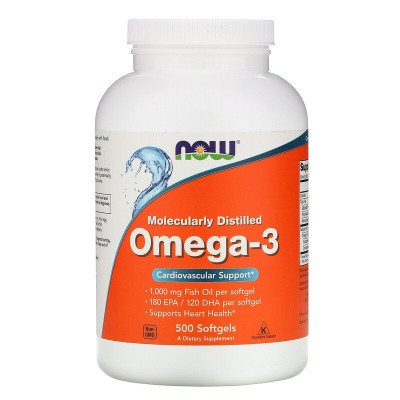 NOW Omega 3 Molecularly Distilled (500 softgels)