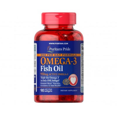 Puritan's Pride Triple Strength Omega-3 Fish Oil 1360mg / 950 mg Active Omega (90 caps)