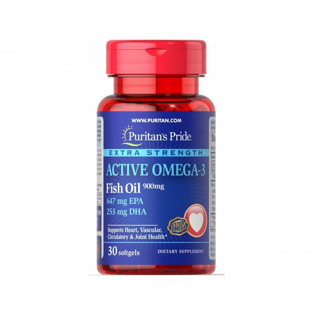 Puritan's Pride  Extra Strength Active Omega-3 Fish Oil 900mg Active Omega (30 caps)